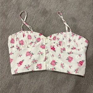 Zara Pink and White Floral Camisole